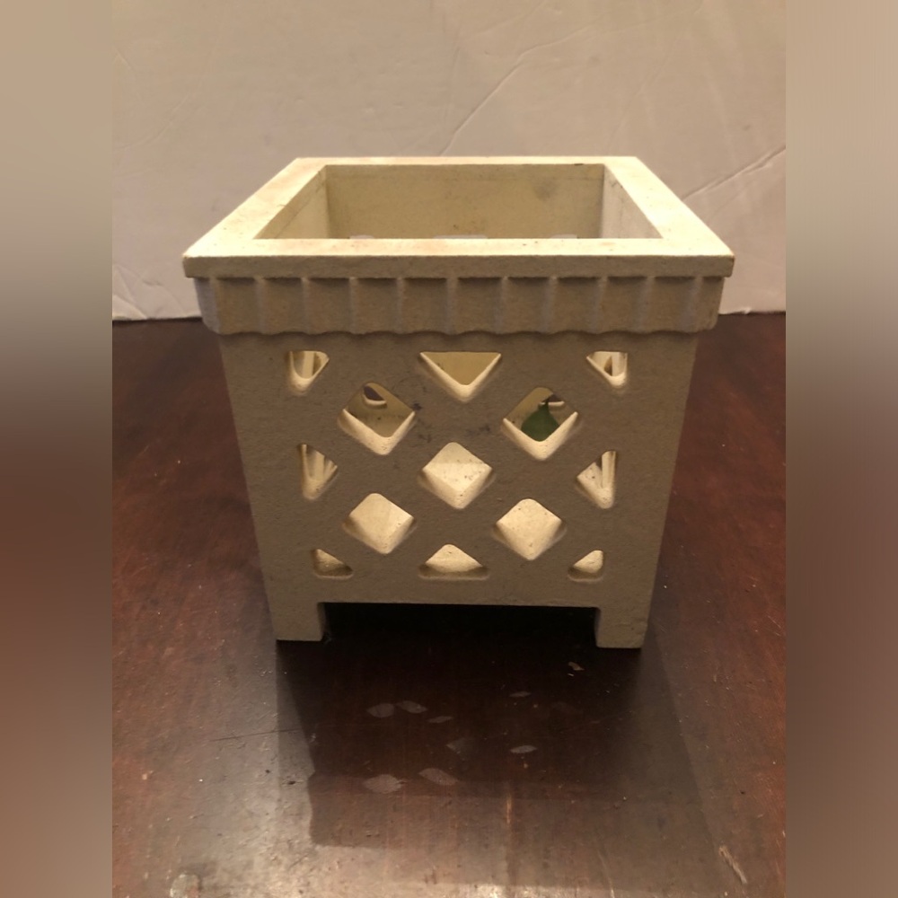 White Plant Pot Holder Box.